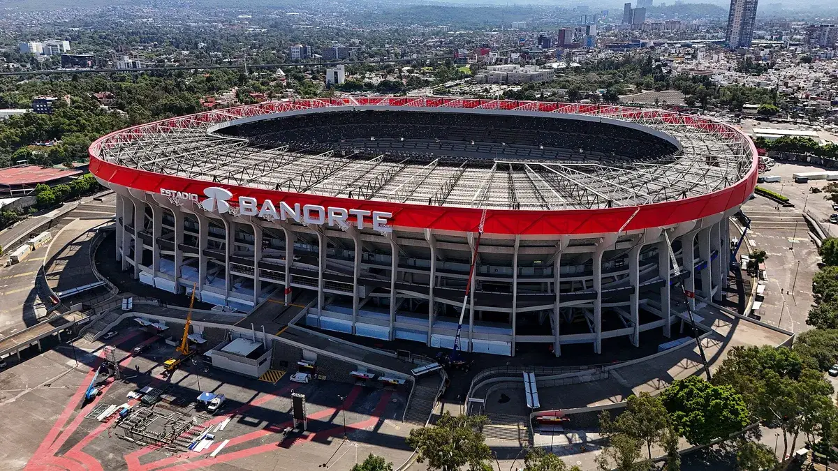Vista aérea del Estadio Banorte tras su remodelación de 2026