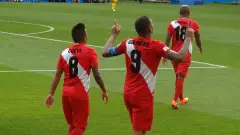 La selección peruana, con André Carrillo, ante Australia en el Mundial 2018