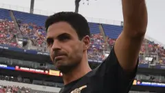 Mikel Arteta on the touchline as Arsenal manager