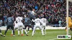 Jugadores de New York City FC disputando un balón aéreo en partido (file photo)