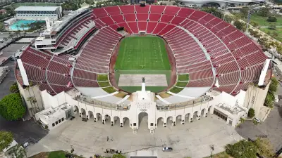 Vista aérea del Los Angeles Memorial Coliseum