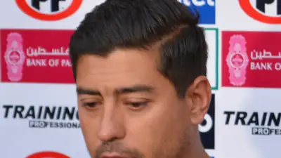 Nicolás Córdova en un partido de Palestino en 2016