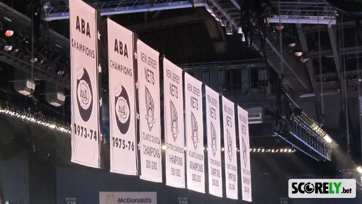 Brooklyn Nets banners (foto de archivo)
