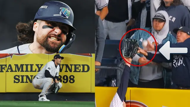 BASEBALL IS A GAME OF INCHES! 🤏 Ryan Vilade into the first row JUST out of reach of Spencer Jones! 👀