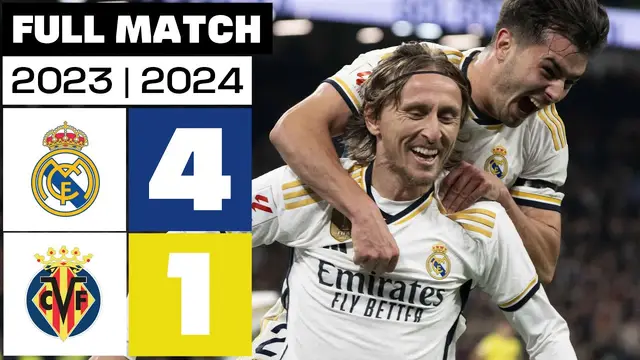 Real Madrid 4 - 1 Villarreal CF 2023/24 PARTIDO COMPLETO