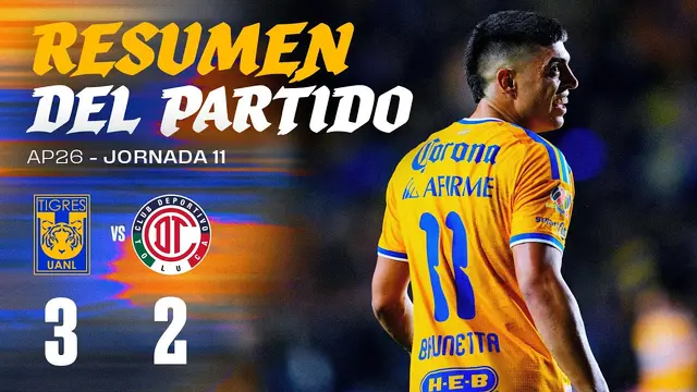 📹 El Resumen Liga MX | Tigres 3-2 Toluca | Jornada 11 | Apertura 2026
