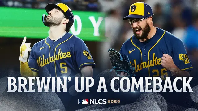 COMEBACK COMPLETE! 😤 The Brewers come back from down 4-0 to defeat the Dodgers in NLCS Game 4! 🤯