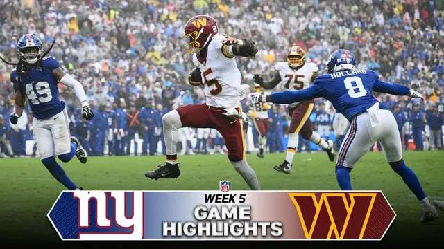 New York Giants vs Washington Commanders Game Highlights | 2026 NFL Season Week 5