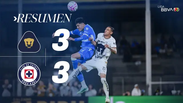 PUMAS 3-3 CRUZ AZUL J11 AP26 | Universitarios y Celestes empataron en electrizante partido en C.U.