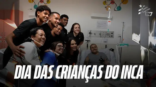 Atletas representam o Botafogo na visita do Dia das Crianças do INCA