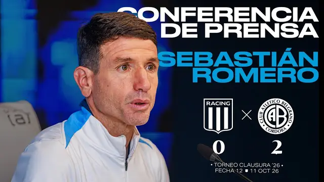 Conferencia de prensa de Sebastián Romero | Clausura'26 #12 | Racing Club 0 vs Belgrano 2 (11/10/26)