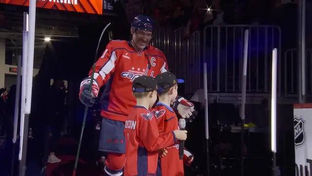 Ovechkin boys introduce Alex for final Home Opener!