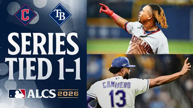 FULL HIGHLIGHTS: The Guardians and Rays split the first two games of the ALCS!